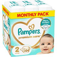 PAMPERS Premium Care size 2 (204 pcs) - Disposable Nappies