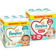 PAMPERS Premium Care Pants vel. 3 (114 ks) + PAMPERS Premium Care vel. 3 (180 ks) - Disposable Nappies