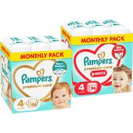 PAMPERS Premium Care Pants vel. 4 (94 ks) + PAMPERS Premium Care vel. 4 (156 ks) - Disposable Nappies