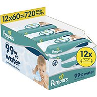 PAMPERS 99% Water 720 pcs (12×60 pcs) - Wet Wipes