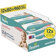 PAMPERS Sensitive 960 pcs (12×80 pcs) - Wet Wipes