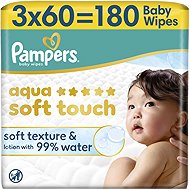 PAMPERS Aqua Soft Touch 180 pcs (3×60 pcs) - Wet Wipes