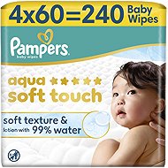PAMPERS Aqua Soft Touch 240 pcs (4×60 pcs) - Wet Wipes