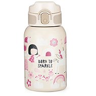 PETITE&MARS Twinkling Fairy Stainless Steel Thermal Bottle with Straw 18m+, 350ml - Children's Water Bottle