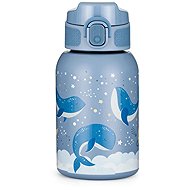 PETITE&MARS Stainless Steel Thermo Bottle with Straw Whale Song 18m+, 350ml - Children's Water Bottle