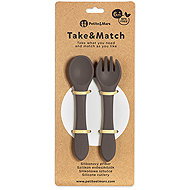 PETITE&MARS Take&Match Bitter Cocoa 6m+ - Cutlery Set