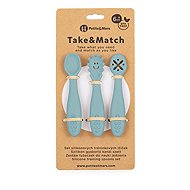 PETITE&MARS Take&Match Silicone Training Spoons Set, Frosted Sky, 6m+, 3pcs - Cutlery Set
