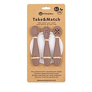 PETITE&MARS Take&Match Silicone Training Spoons Set, Velvet Latte 6m+, 3pcs - Cutlery Set