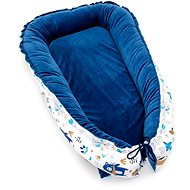 T-TOMI baby nest Velvet, Blue Bears - Baby Nest