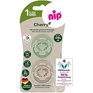 NIP Cherry Nature Green/Brown, 0–6 m, 2 pcs - Baby Pacifier
