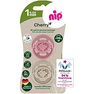 NIP Cherry Nature Red/Brown, 0–6 m, 2pcs - Baby Pacifier