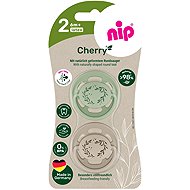 NIP Cherry Nature Green/Brown, 6 m+, 2pcs - Baby Pacifier