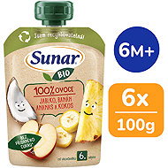 Sunar BIO Apple Banana Pineapple Coconut 6× 100g - Meal Pocket