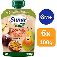 Sunar BIO Apple Pear Passion Fruit 6× 100g - Meal Pocket