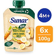 Sunar BIO Apple, Banana and Carrot 6×100g - Meal Pocket