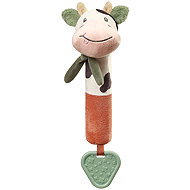 BabyOno Squeaky Toy with Teether Cow Bingo 6m+ - Baby Toy