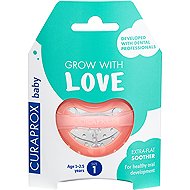 CURAPROX Baby, Orthodontic Soother 1–2.5 Years, Size 1, Coral - Baby Pacifier