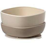b.box Dětské misky s přísavkou 2 ks béžové - Bowl Set