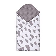 T-TOMI Minky quick wrap, White/Grey Clouds - Swaddle Blanket
