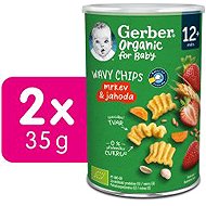 GERBER Puffs with Carrot and Strawberry 2× 35g - Crisps for Kids