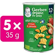 GERBER Puffs with Carrot and Strawberry 5× 35g - Crisps for Kids