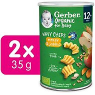GERBER křupky s mrkví a jablkem 2× 35 g - Crisps for Kids