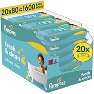 PAMPERS Fresh Clean Baby 1600 ks (20× 80 ks)
 - Wet Wipes