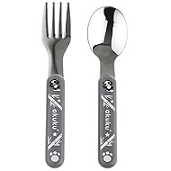 AKUKU children’s stainless steel cutlery set, grey - Children's Cutlery
