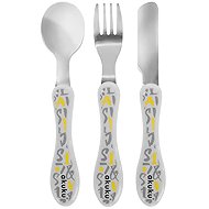 AKUKU children’s stainless steel cutlery set, 3-piece set, grey - Children's Cutlery