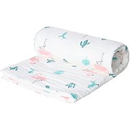 AKUKU muslin blanket 110 × 105 cm, flamingos - Blanket