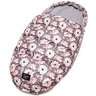 T-TOMI Fusco Grey Flowers (55 × 105 cm) - Stroller Footmuff