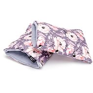 T-TOMI Stroller Gloves Grey flowers - Pushchair Gloves