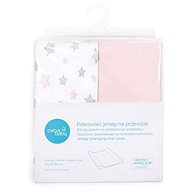 CEBA Changing Mat Cover 50x 70-80cm 2 pcs - Candy Pink Stars - Changing Mat Cover