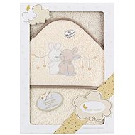 INTERBABY Terry Towel (100 × 100cm) 2 Rabbits, Cream - Children's Bath Towel