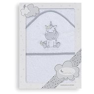 INTERBABY Terry Towel (100 × 100cm) Unicorn, White-grey - Children's Bath Towel