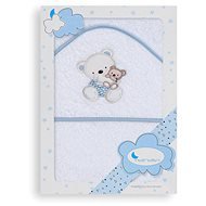 INTERBABY Terry Towel (100 × 100cm) Teddy Bear Daddy, White and Blue - Children's Bath Towel