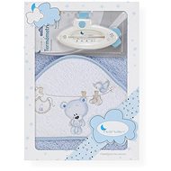 INTERBABY Terry Towel (100 × 100cm) Linen and Thermometer, Blue - Children's Bath Towel
