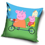TIPTRADE povlak na polštář Prasátko Pepina na kole, 40×40 cm - Povlak na polštář