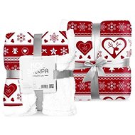 FARO microplush blanket lamb Sherpa Red snow 150×200 cm - Blanket