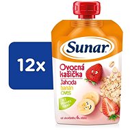 Sunar fruit porridge banana, strawberry, oatmeal 6m+, 12×120 g - Meal Pocket