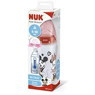 NUK FC+ fľaša Mickey s kontrolou teploty 300 ml, červená - Dojčenská fľaša