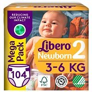 Libero Newborn 2 Mega Pack (104 db) 3 - 6 kg - Eldobható pelenka