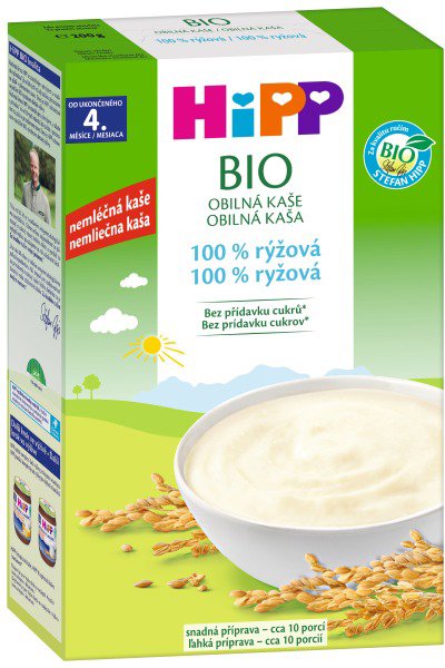 HiPP BIO Obilná kaše 100% rýžová 200 g - Nemléčná kaše