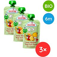 FruchtBar Organic fruit capsule with apple, pineapple, mango, banana and tangerine 3×100 g - Meal Pocket