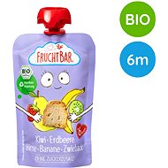 FruchtBar Organic fruit pocket with strawberries, banana, pear, kiwi and biscuit 100 g - Meal Pocket