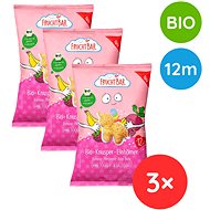 FruchtBar Organic unicorn crisps corn, banana, raspberry and beetroot 3×30 g - Crisps for Kids