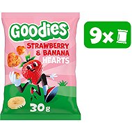 Goodies crispy hearts banana and strawberry 9×30 g - Crisps for Kids