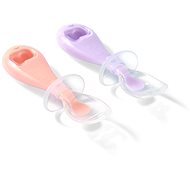 BabyOno Silicone spoons orange/purple 2 pcs - Spoon set