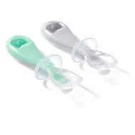 BabyOno Silicone spoons grey/green 2 pcs - Spoon set