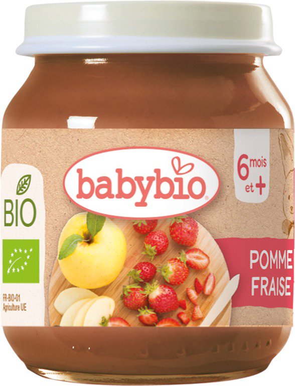 BABYBIO Organic apple and strawberries 130 g - Baby Food